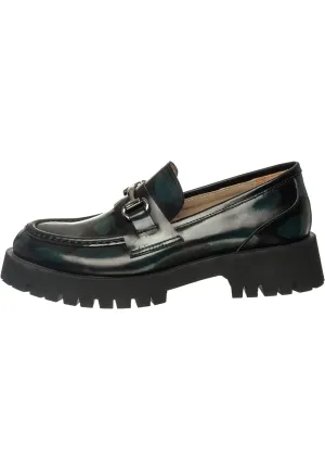 Luxe Glide Gold-Bit Loafers Josephine - Dark Green