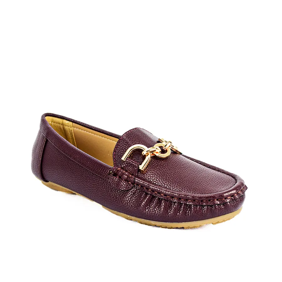 LX 25510 GRAY/DARK-BROWN LOAFERS FLATS