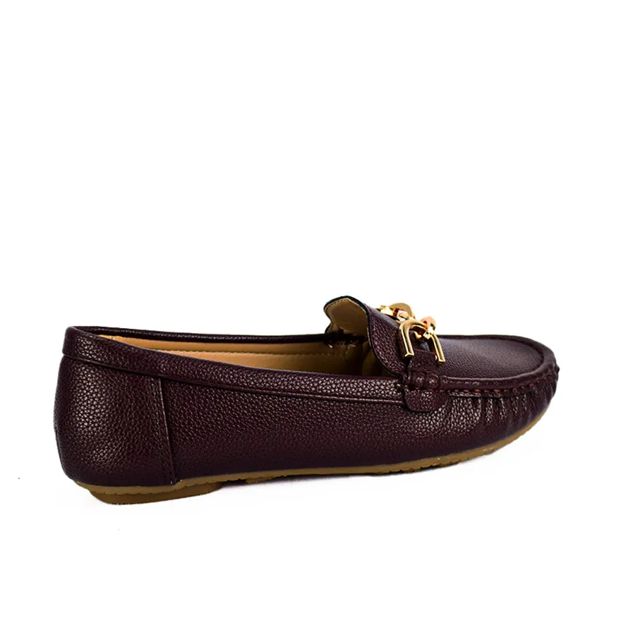 LX 25510 GRAY/DARK-BROWN LOAFERS FLATS