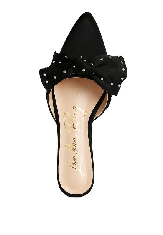 Makeover Studded Bow Flat Mules