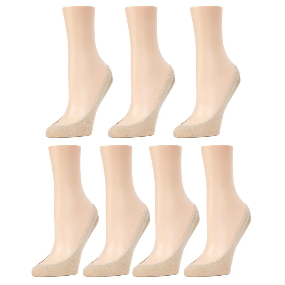 MEMOI MICRO LINER SOCKS 7 PAIR PACK NUDE - WOMENS