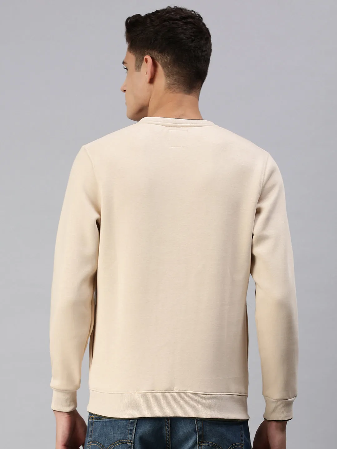 Men Solid Beige Pullover