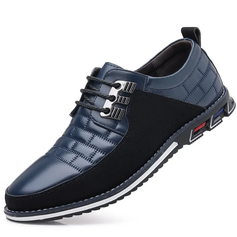 Men's Lightweight Casual Lace Up Leather Shoes