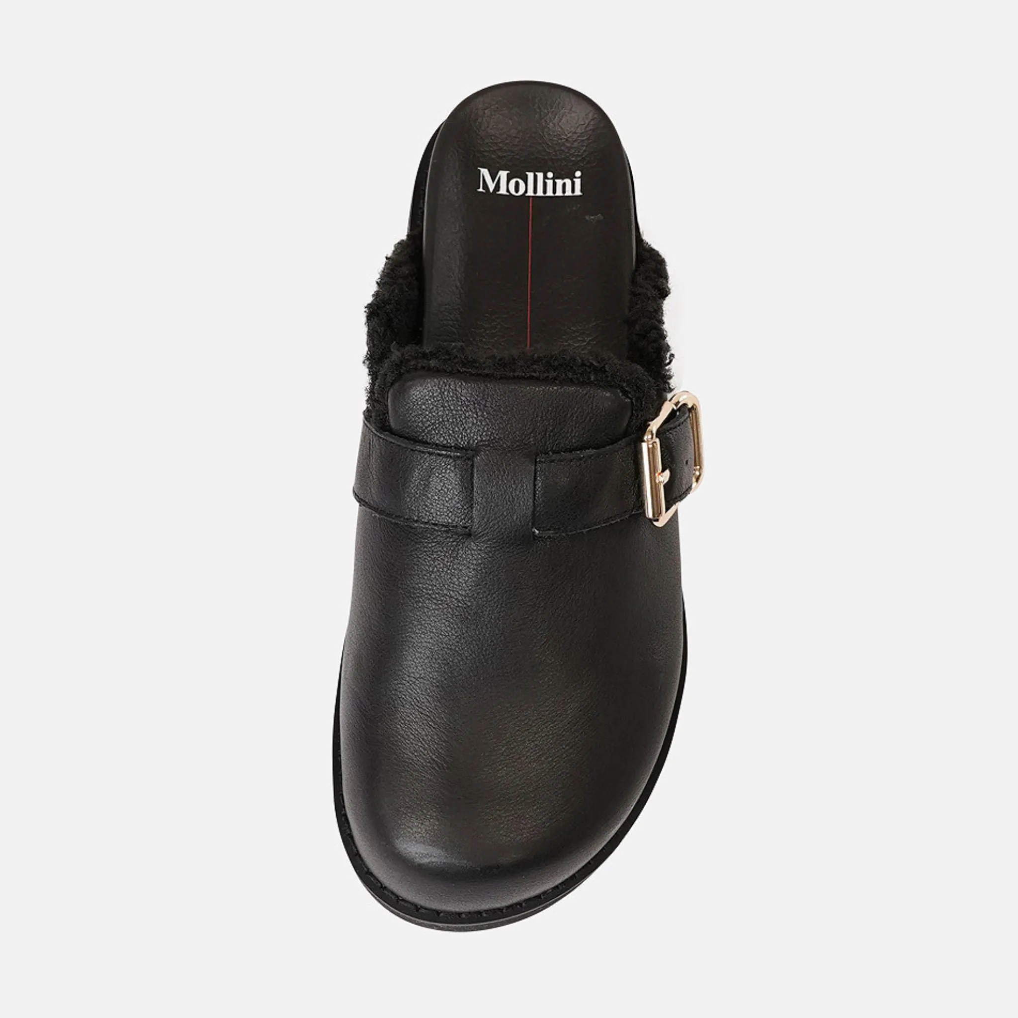 Merchah Black Leather Mules