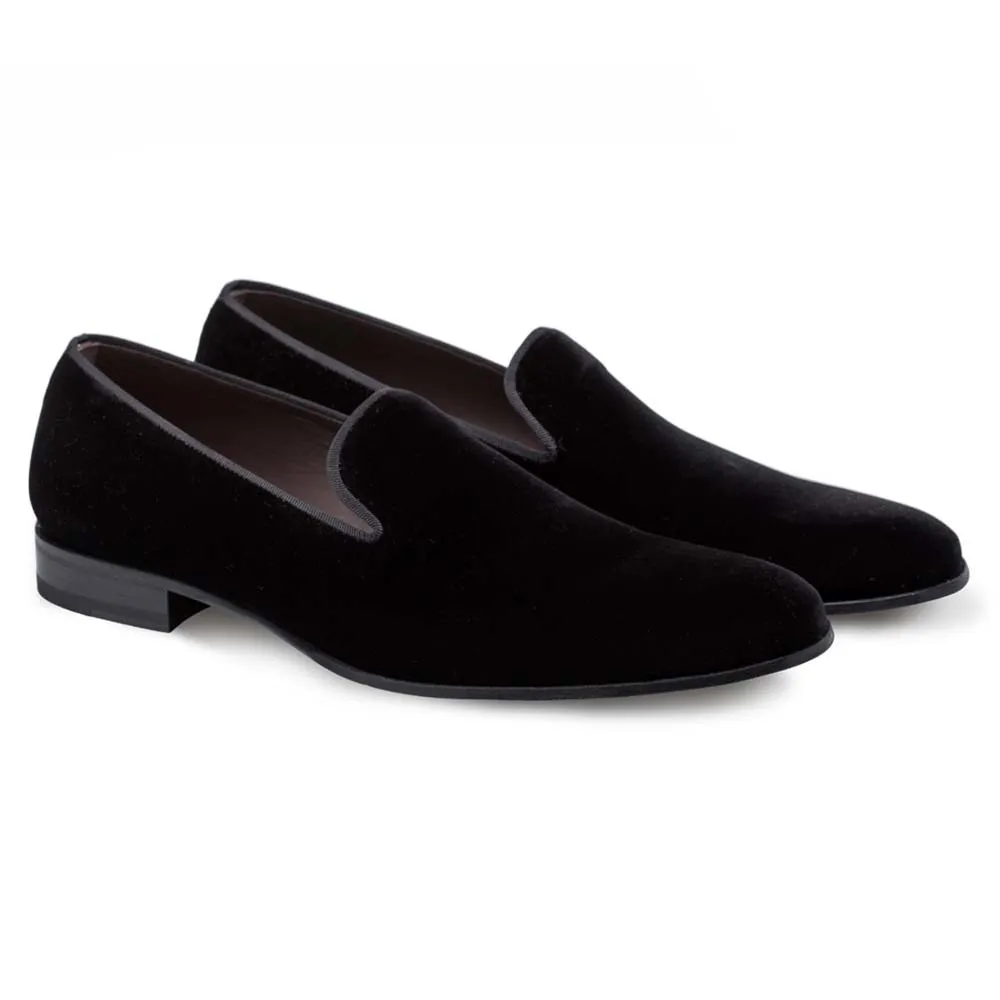 Mezlan Lublin Black Rich Velvet Men’s Formal Slip On