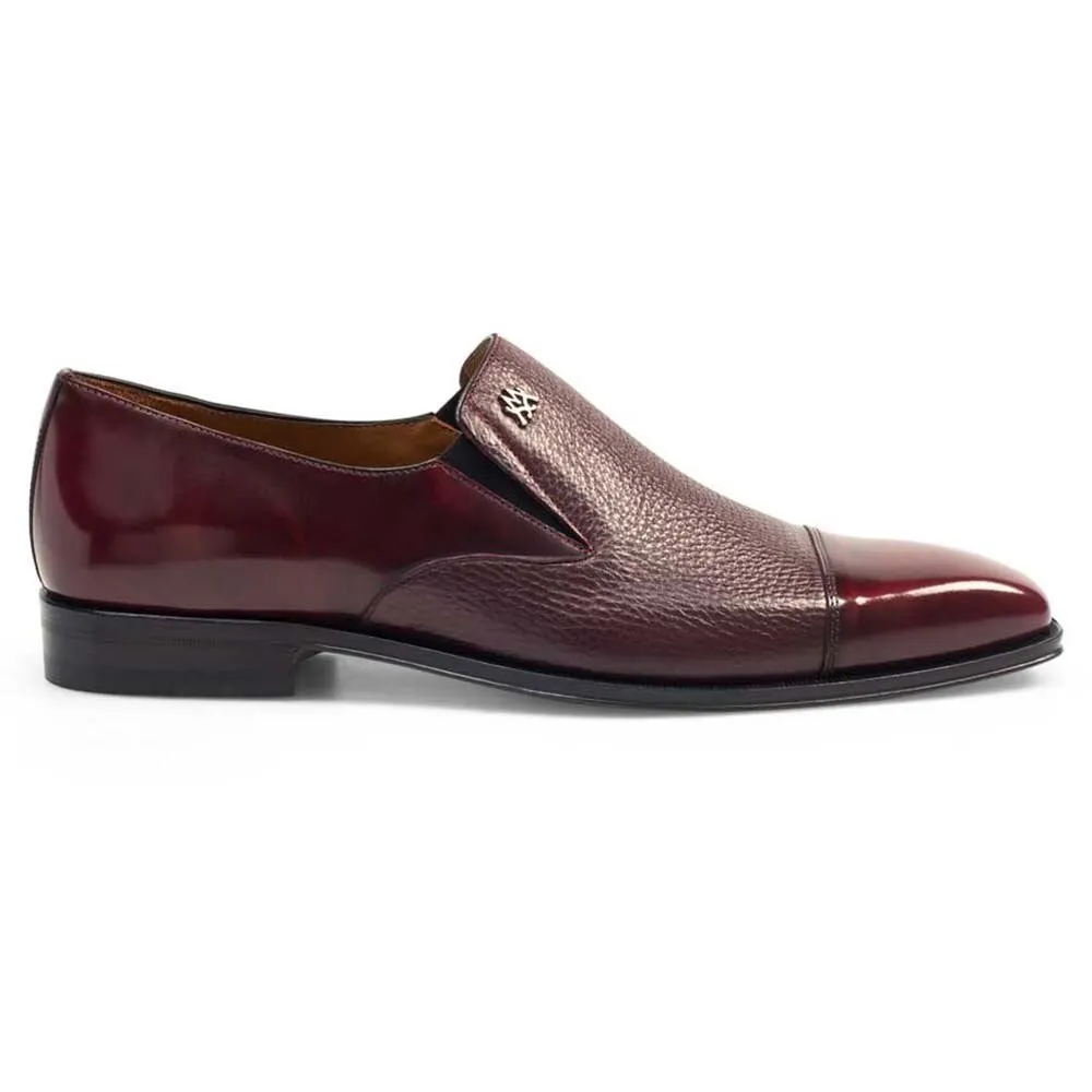 Mezlan Milani Burgundy Calfskin & Deerskin Men's Classic Dress Slip On