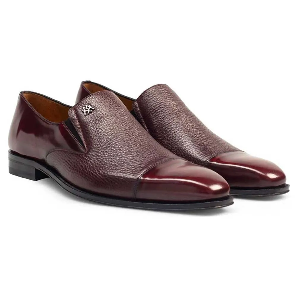 Mezlan Milani Burgundy Calfskin & Deerskin Men's Classic Dress Slip On