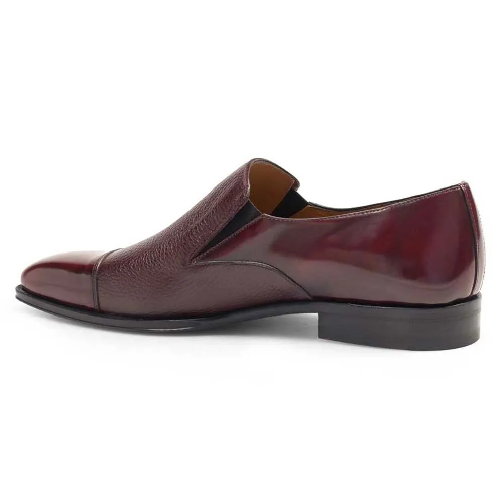 Mezlan Milani Burgundy Calfskin & Deerskin Men's Classic Dress Slip On