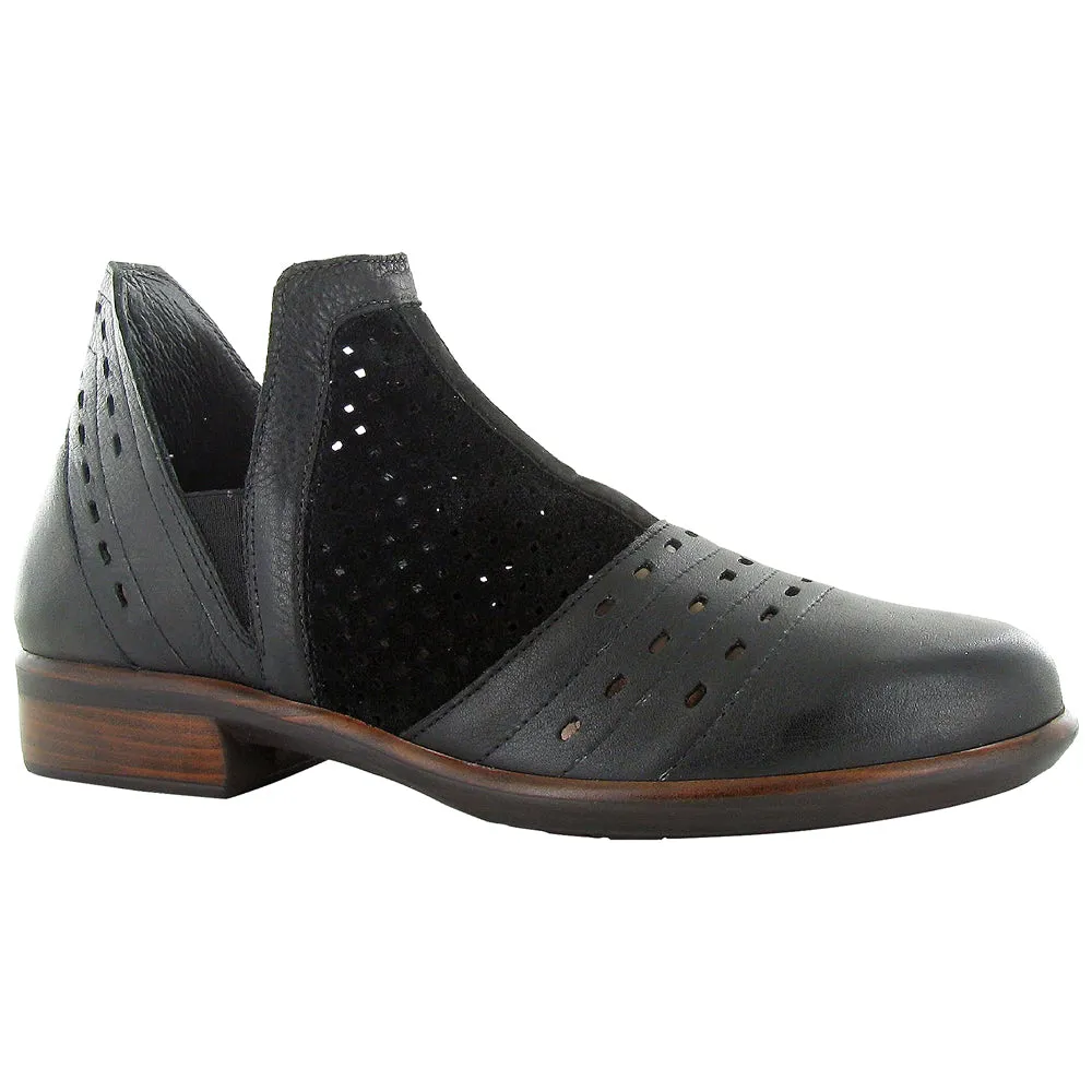 Naot Rivotra Perforated Black Leather Bootie (Women's)