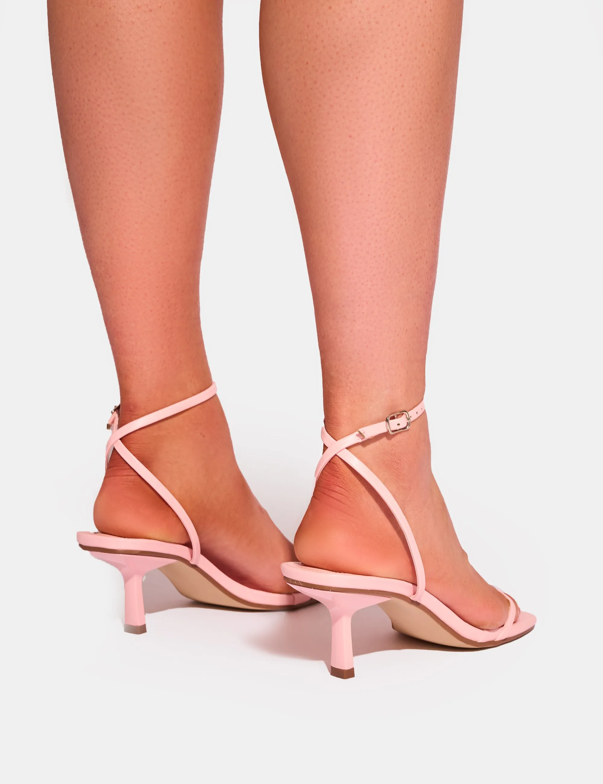 Natalya Pink Barely There Mid Heels