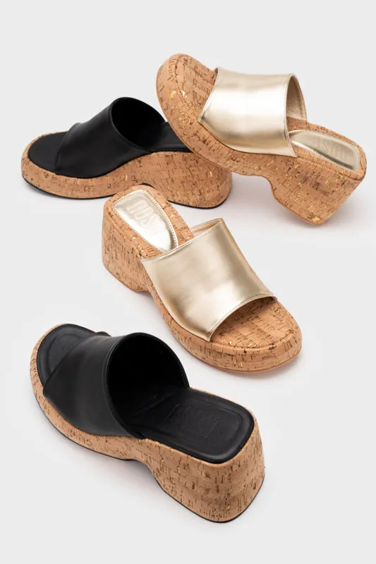 NATURAL CORK WEDGE HEEL SLIDE