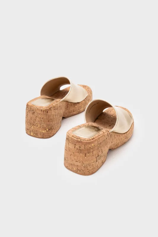 NATURAL CORK WEDGE HEEL SLIDE