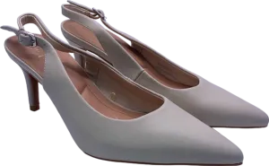 New Look White Slingback Pointed Toe Heels UK 4