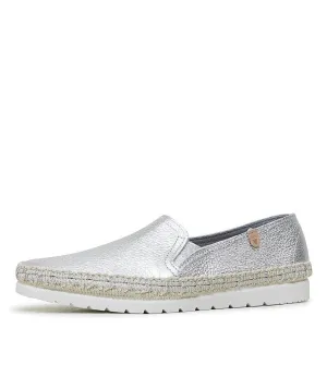 Nuria Silver Leather Espadrilles