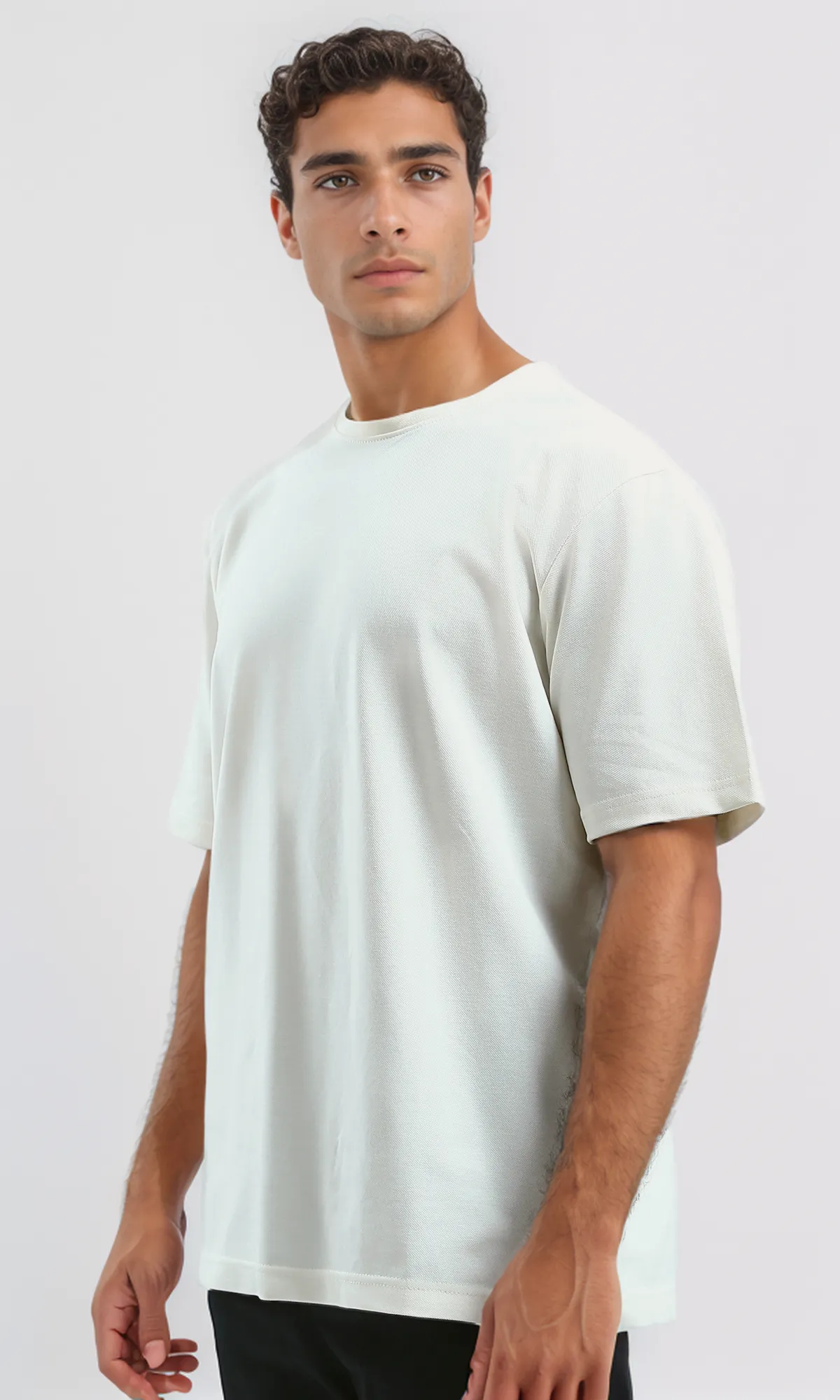 O189618 Round Neck Slip On Off-White Printed Tee