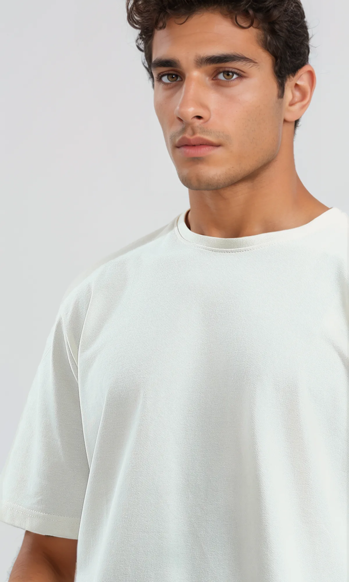 O189618 Round Neck Slip On Off-White Printed Tee