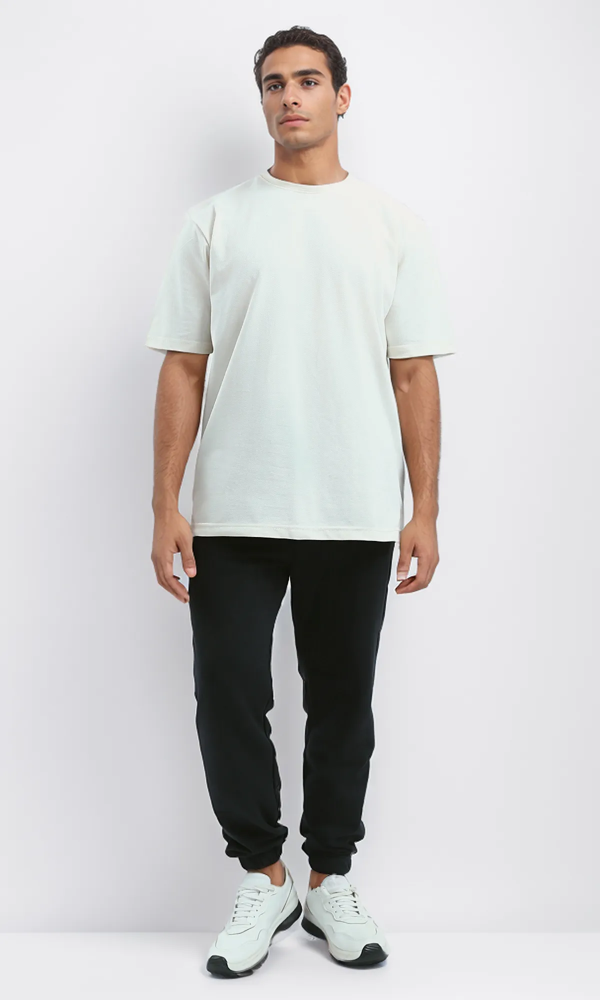 O189618 Round Neck Slip On Off-White Printed Tee