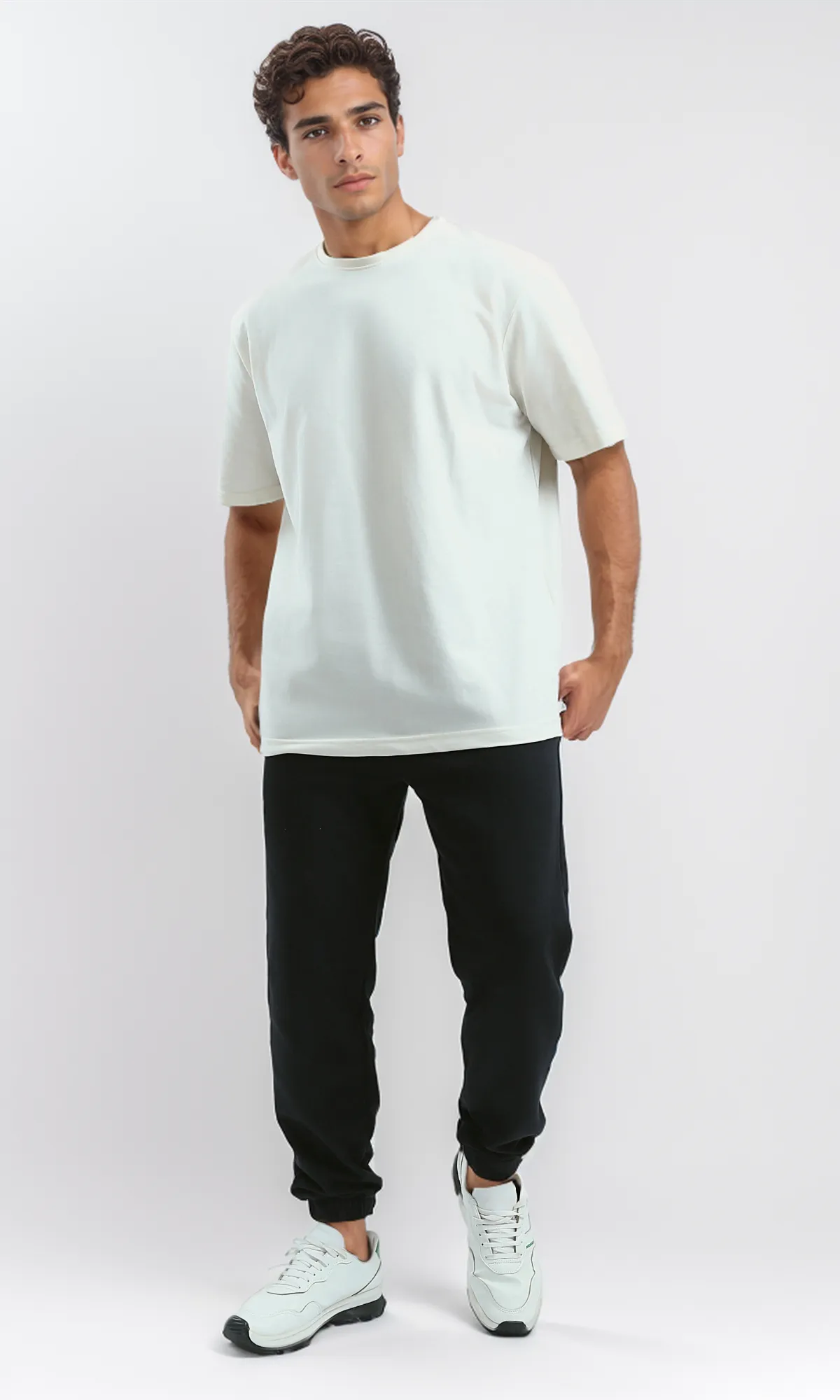 O189618 Round Neck Slip On Off-White Printed Tee