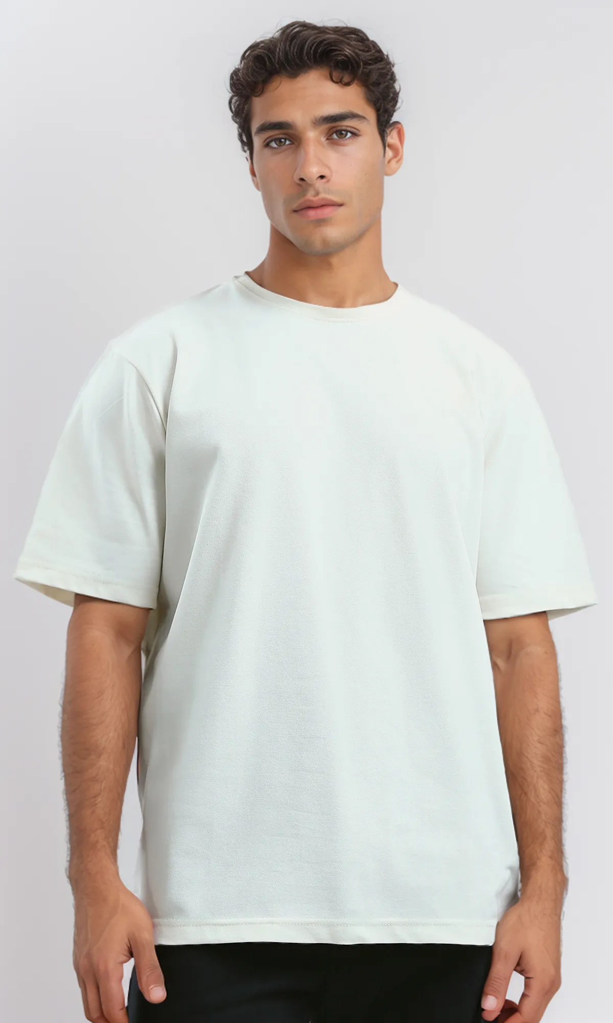 O189618 Round Neck Slip On Off-White Printed Tee