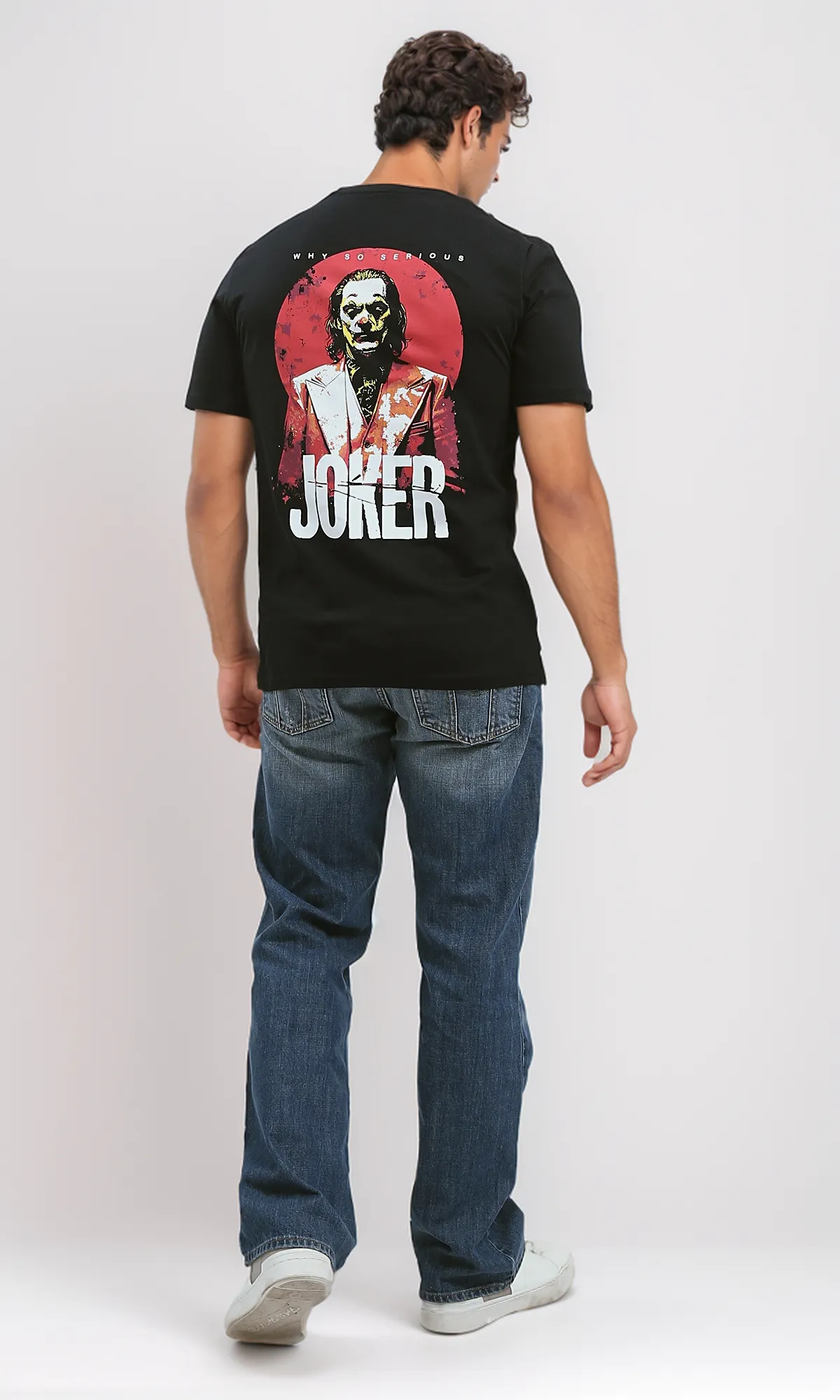 O191653 Short Sleeves Black Tee With Printed "Joker"