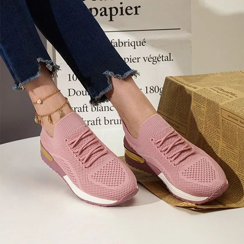 OCW Women Knitted Breathable Lightweight Sneakers Stretchy Comfortable Fashion