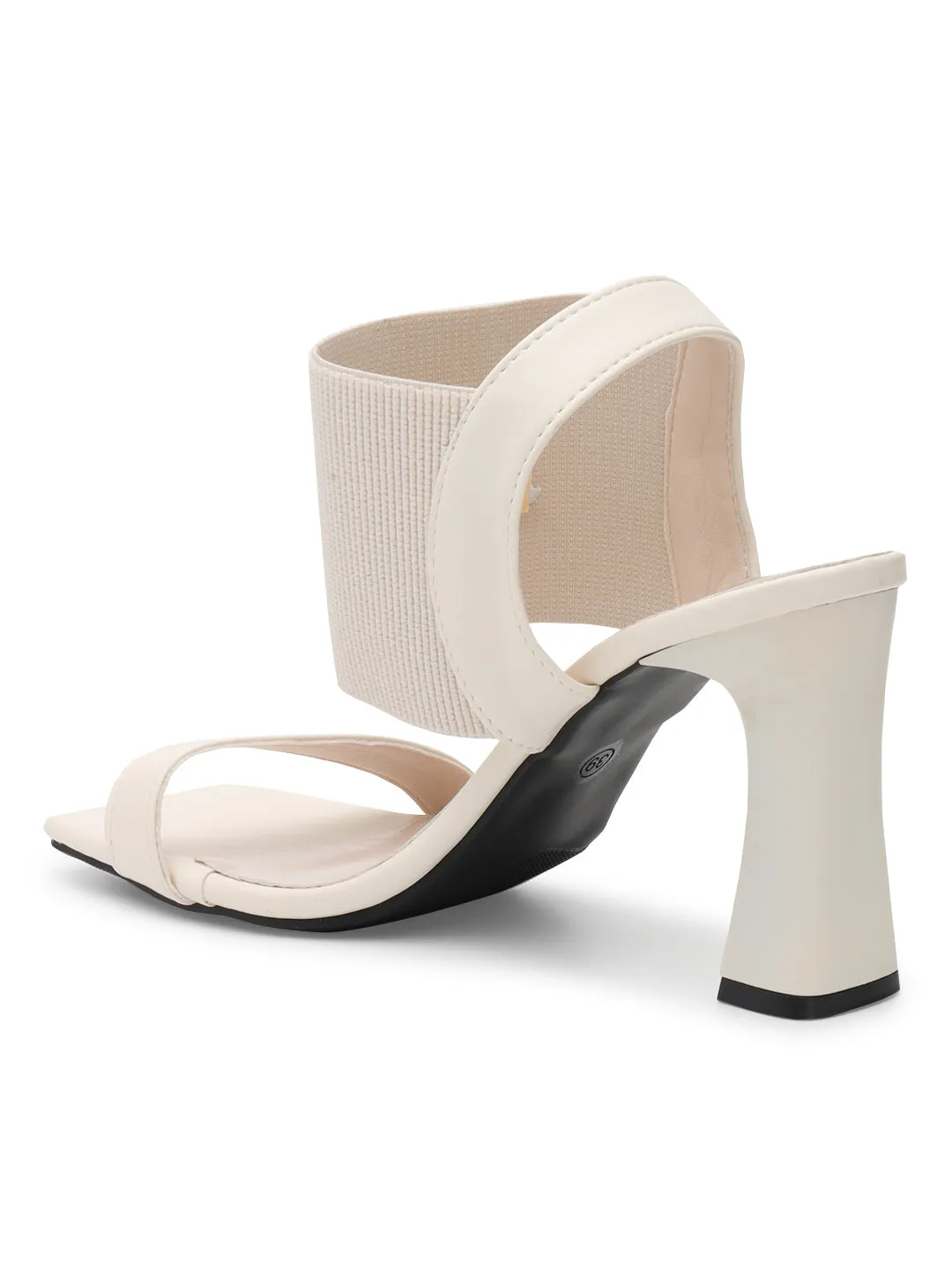 Off White PU Block Stylish Sandals (TC-RS3699-OWHT)