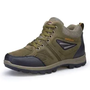 Outdoor Climbing Lace Up Warm High-top Shoes For Men