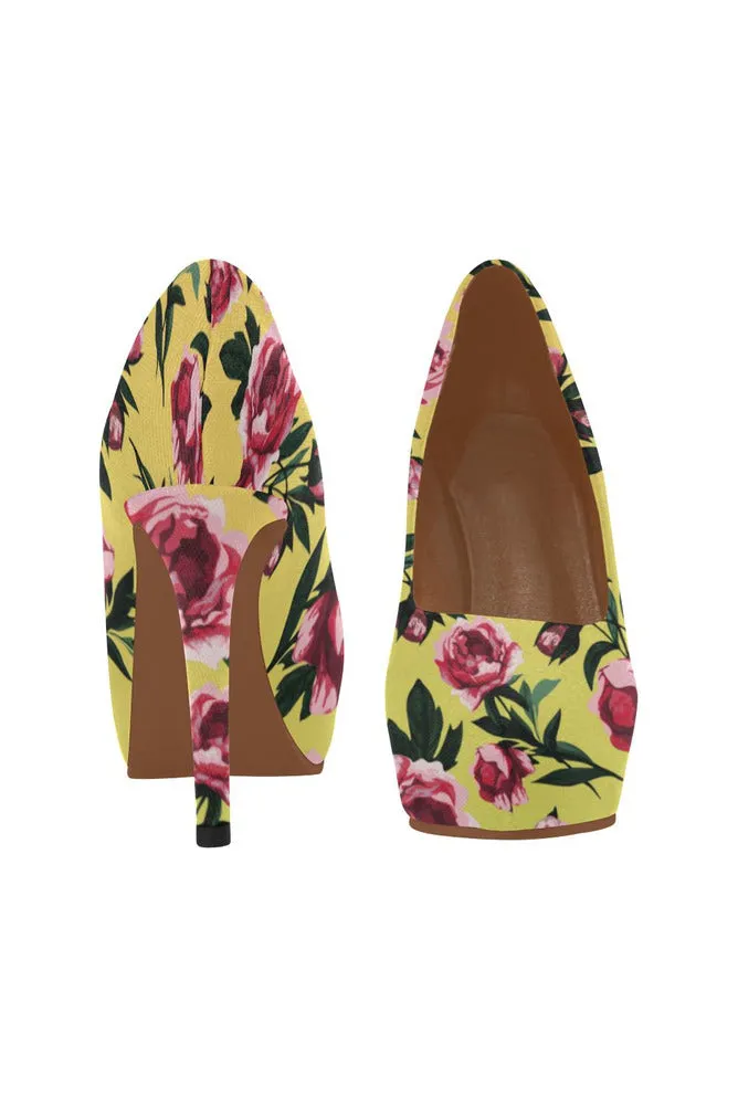 Pink & Yellow Women's High Heels