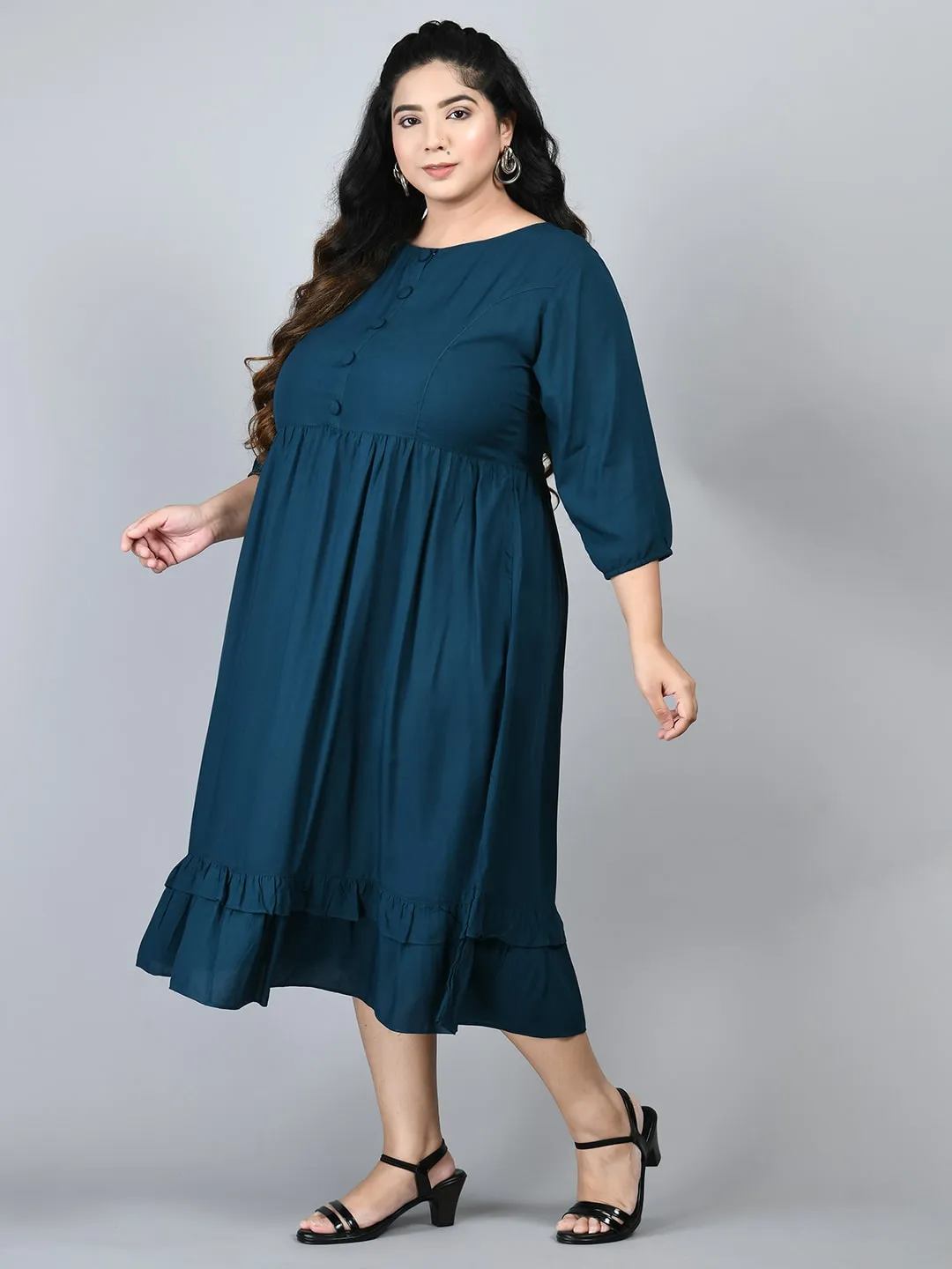 Plus Size Plus Size Teal Midi Dress