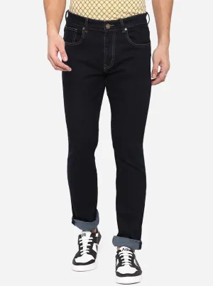 Raw Blue Solid Straight Fit Jeans | JadeBlue