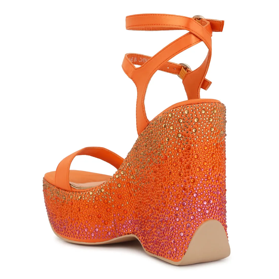 Rhinestones Embellished Ultra High Wedge Sandals