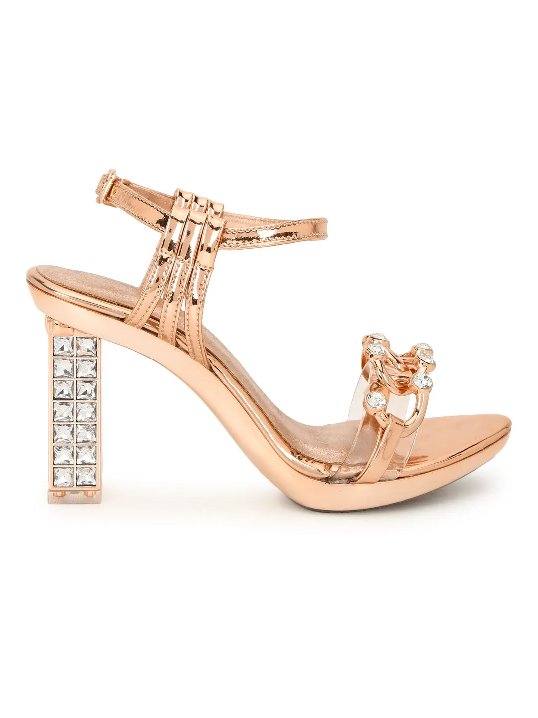 Rose Gold Patent Block Sandals (TC-G08577-RGLD)