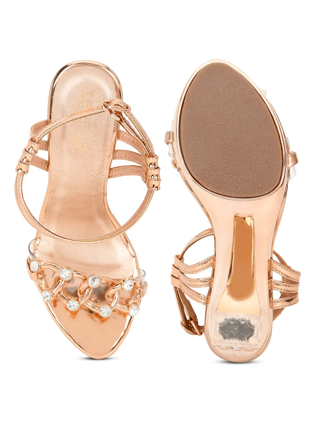 Rose Gold Patent Block Sandals (TC-G08577-RGLD)