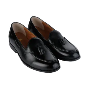 Rossa Classic Black Tassel Loafers