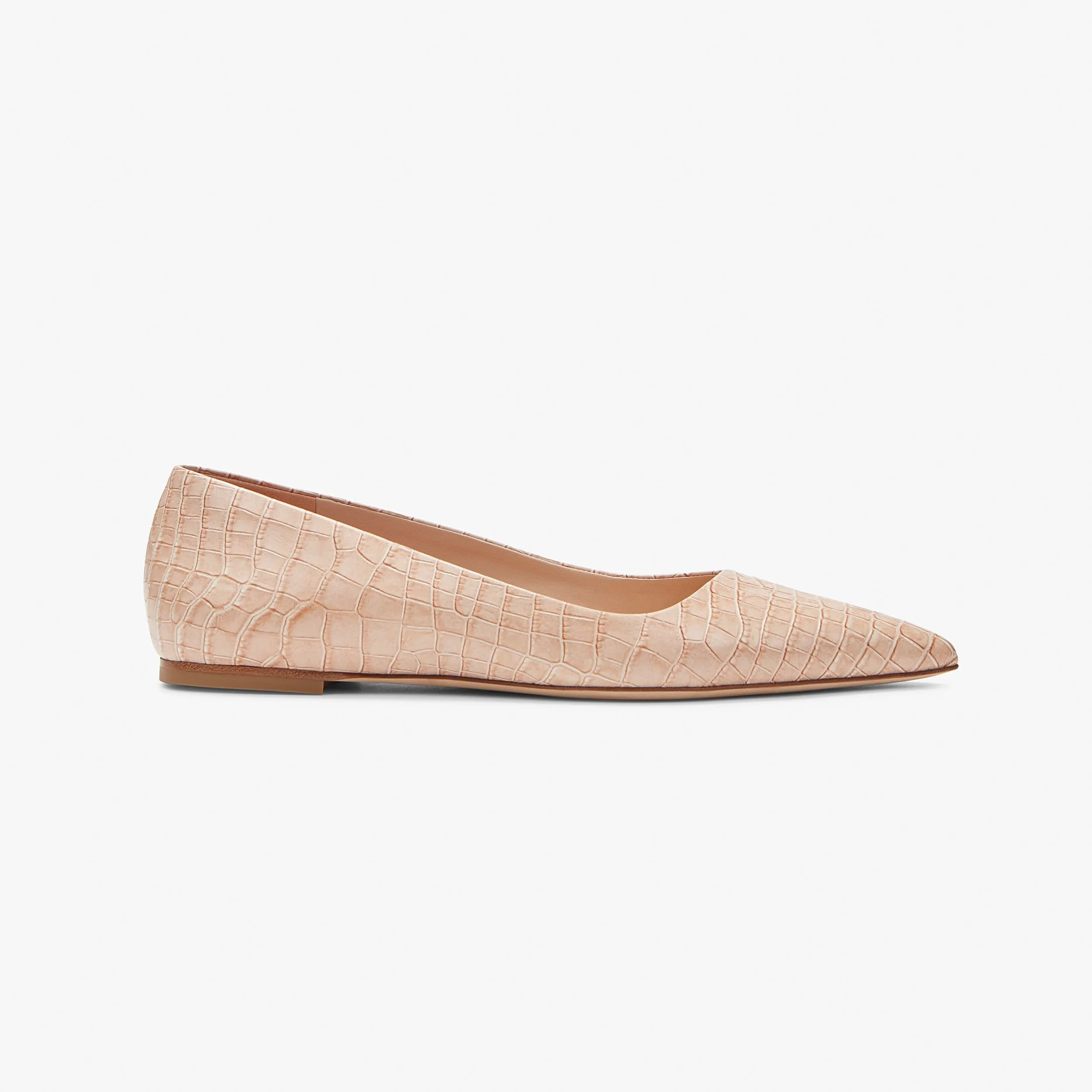 Rowan Flat - Embossed Croc :: Sand