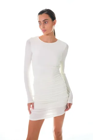 Ruched Long Sleeve Mini Dress