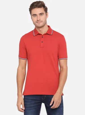 Rust Solid Slim Fit Polo T-Shirt | JadeBlue