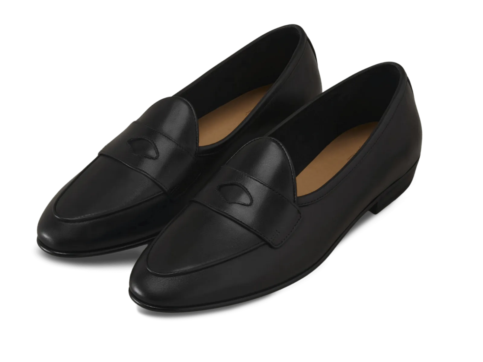 Sagan Classic Ginkgo Loafers in Black Drape Calf