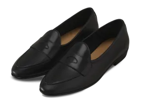 Sagan Classic Ginkgo Loafers in Black Drape Calf