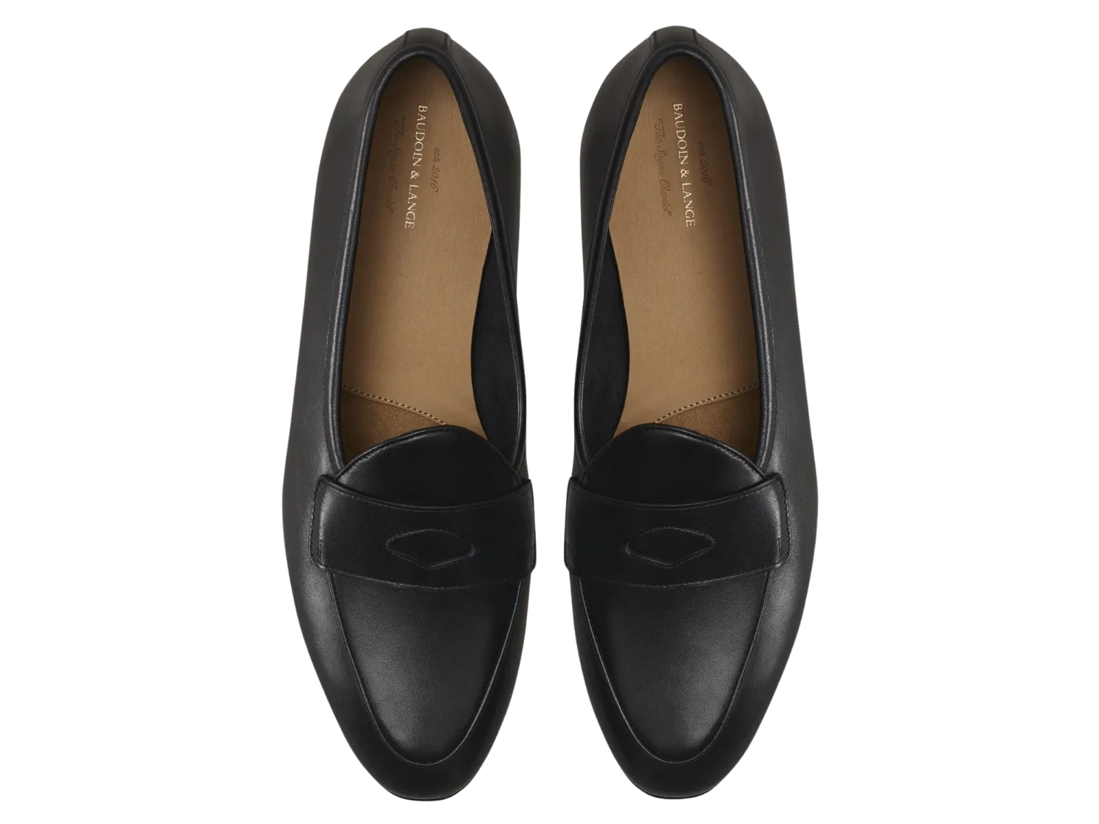 Sagan Classic Ginkgo Loafers in Black Drape Calf