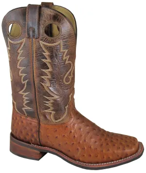 Smoky Mountain Mens Danville Cognac/Brown Ostrich Print Cowboy Boots 7.5 EE