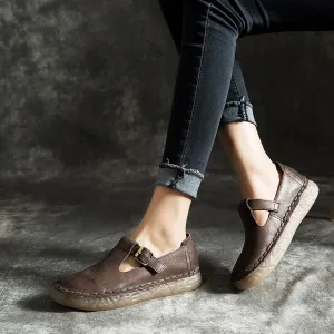 Spring Autumn Leather Comfortable Handmade Soft Flat Shoes