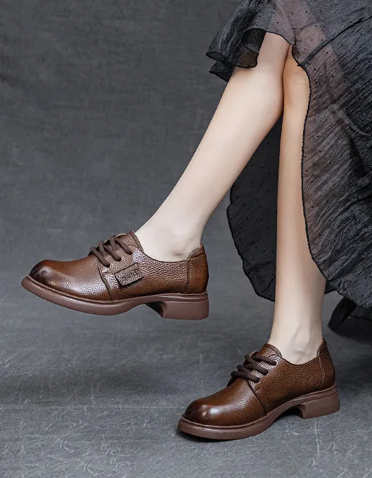 Spring Comfortable Casual Lace-up Leather Shoes