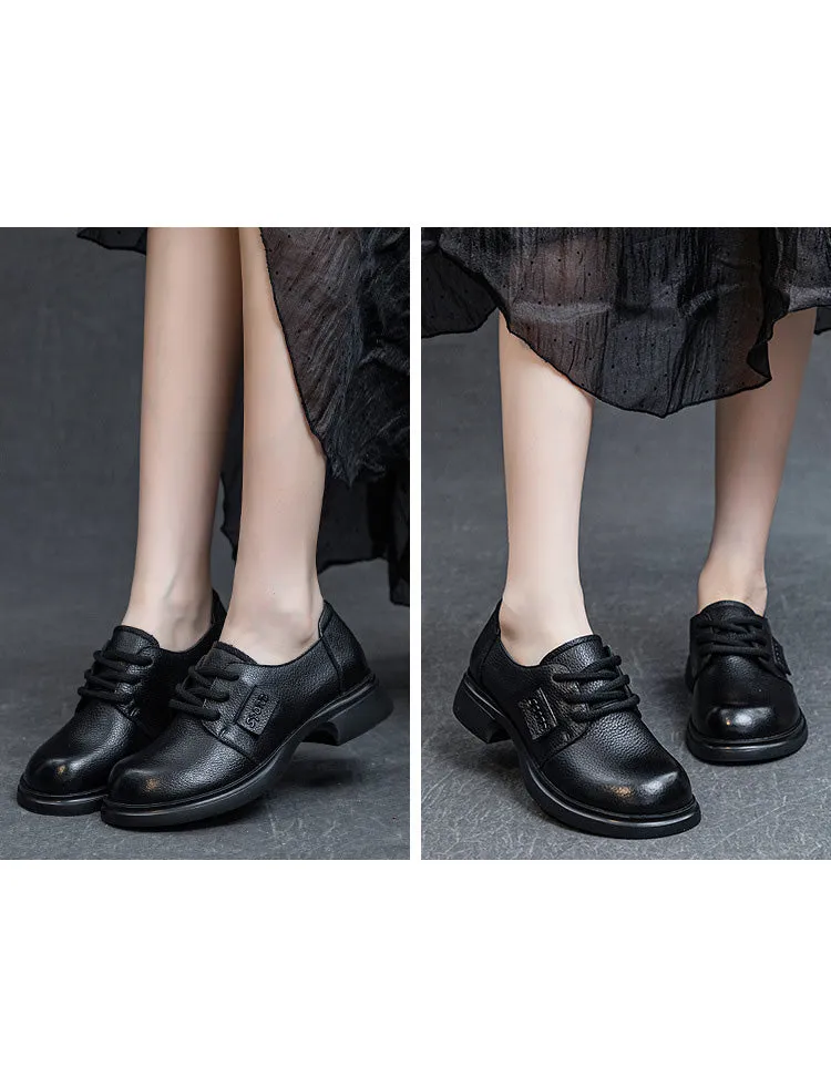 Spring Comfortable Casual Lace-up Leather Shoes