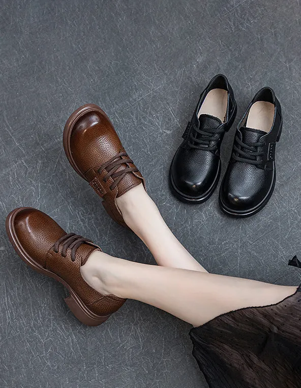 Spring Comfortable Casual Lace-up Leather Shoes