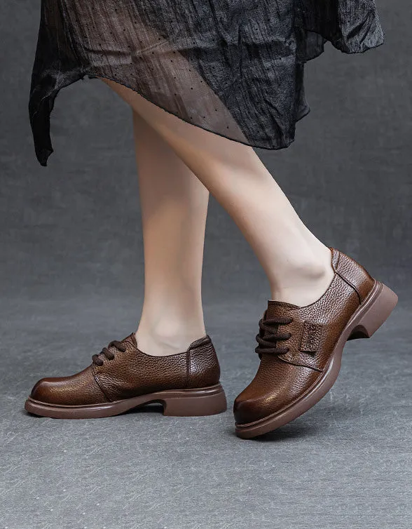 Spring Comfortable Casual Lace-up Leather Shoes