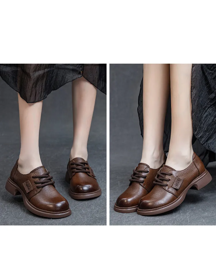 Spring Comfortable Casual Lace-up Leather Shoes