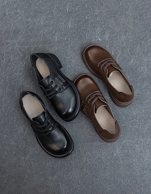 Spring Comfortable Casual Lace-up Leather Shoes