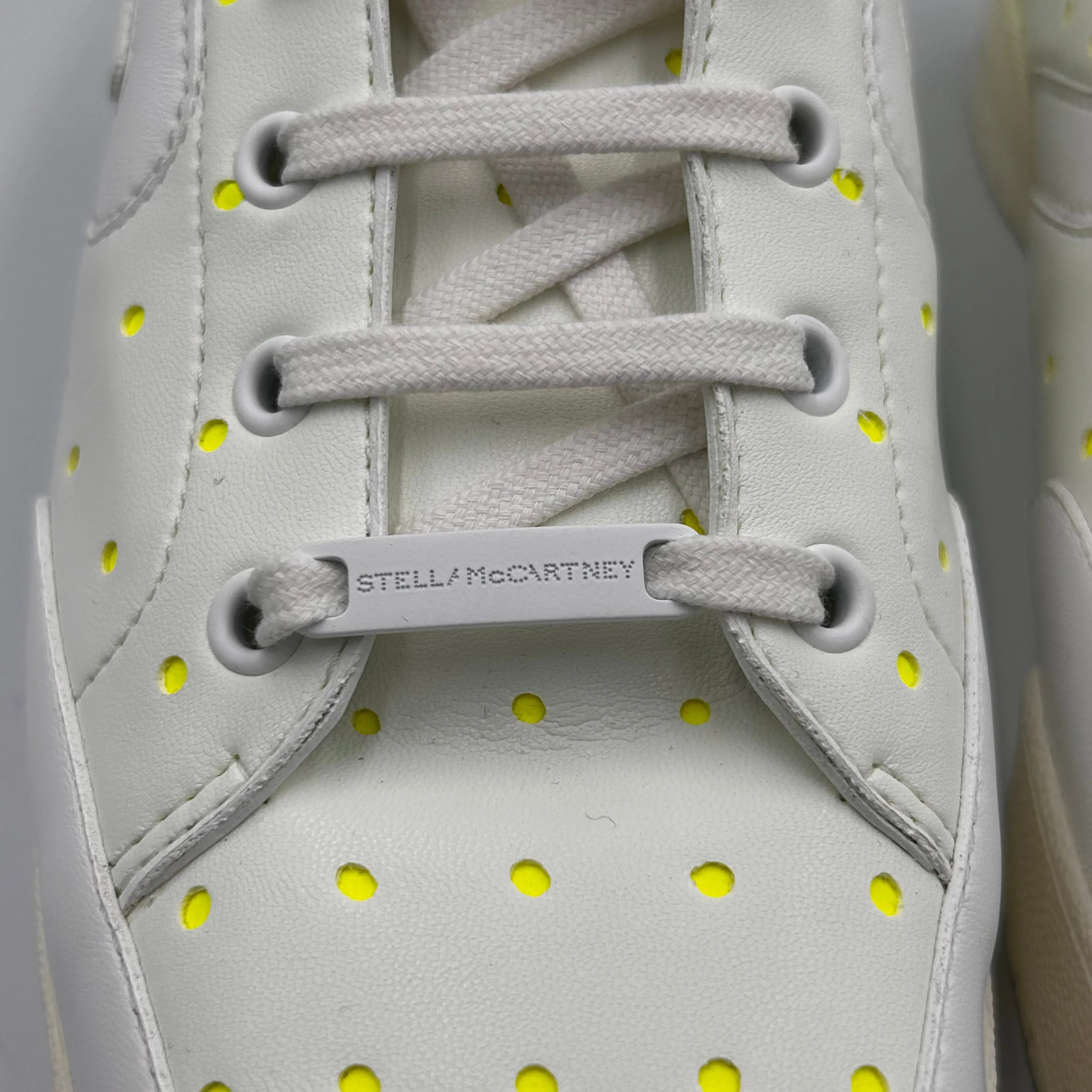 Stella McCartney Brand New £287 White & Neon Leather Trainers 40