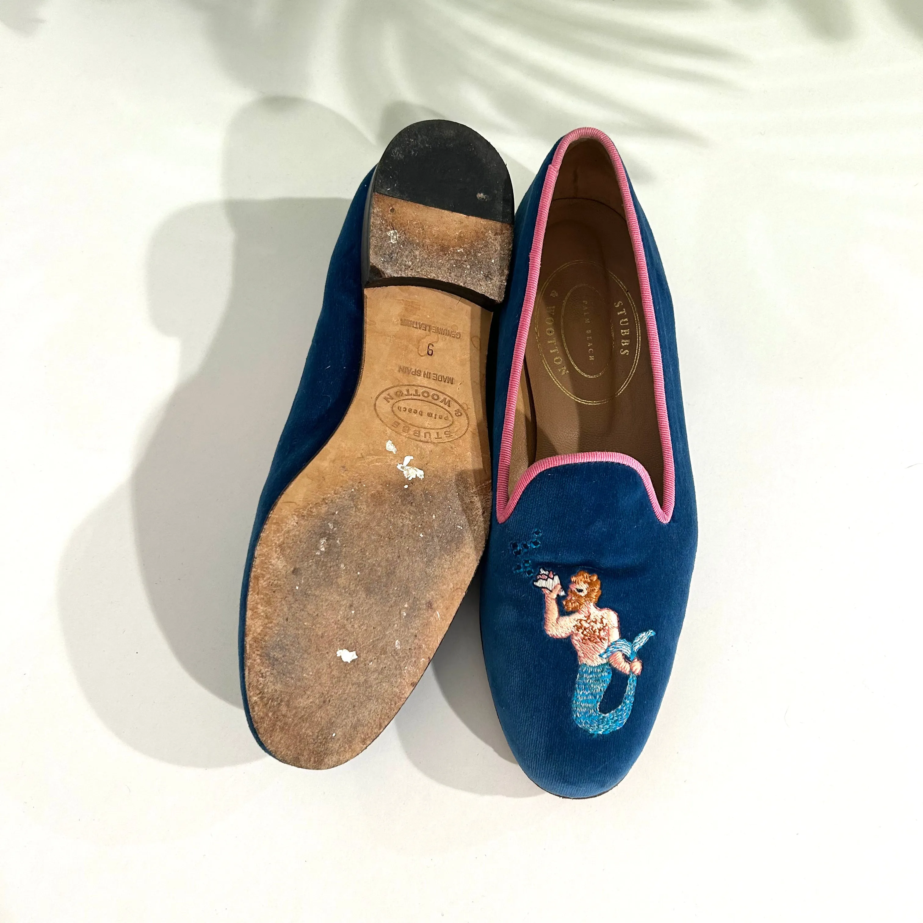 Stubbs & Wootton Mermaid Velvet Loafers